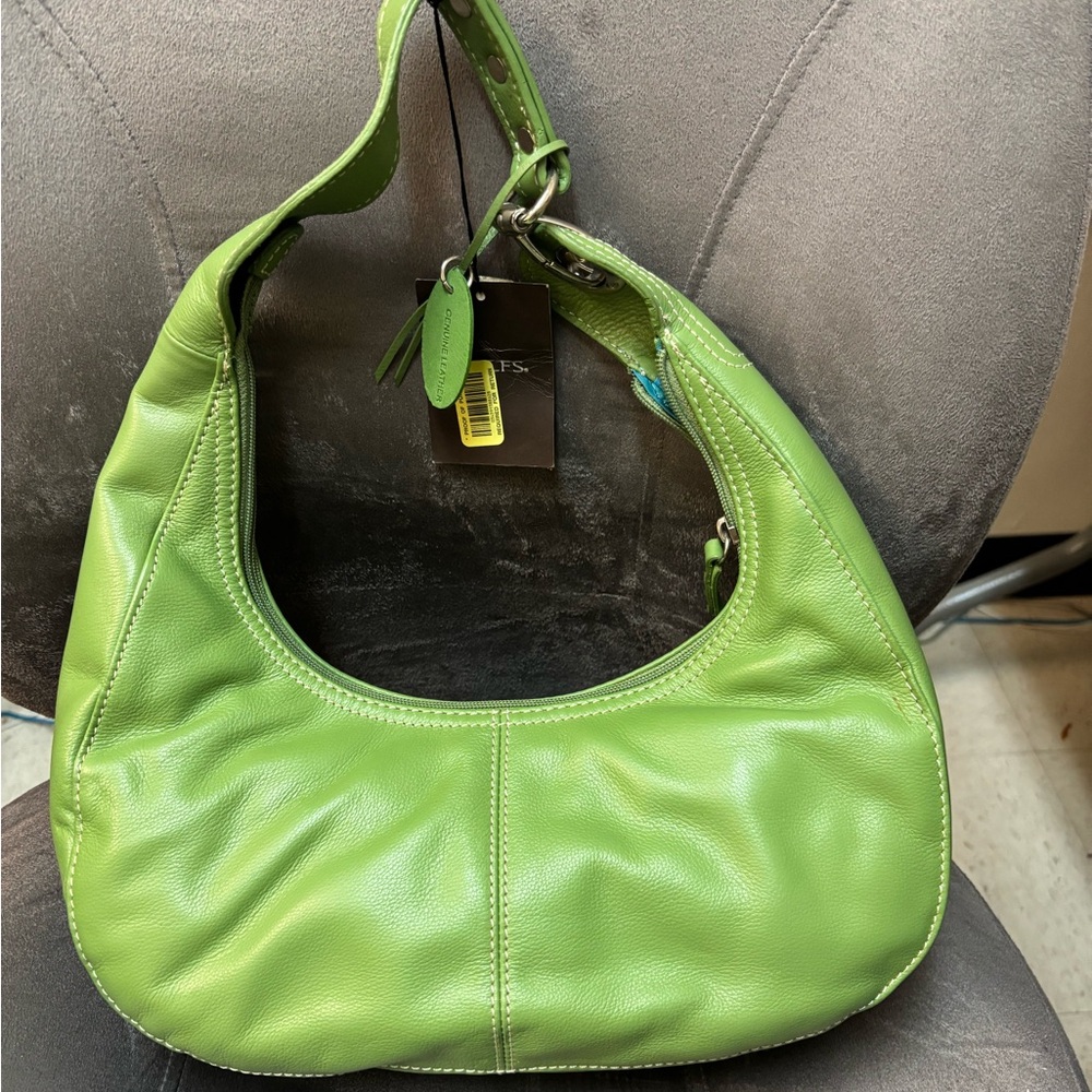 Rolfs Vibrant Green Leather Hobo Bag